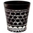 【木箱入り】江戸切子 田島硝子 六角籠目紋 オールド ロックグラス 黒(tg09-31-1k)