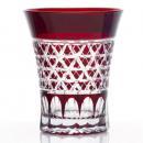 江戸切子 繋ぎ菱型紋 タンブラー 紅(808-15re)