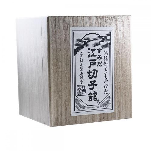 【木箱入り】江戸切子 すみだ江戸切子館 重ね剣矢来 焼酎グラス 藍(青)(ky-44)